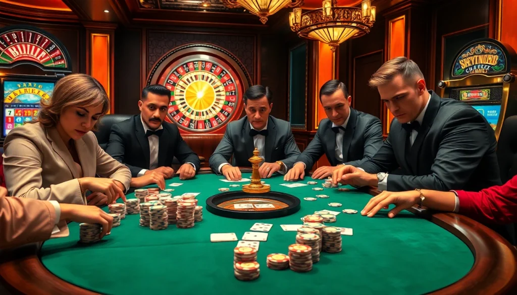 Intense poker game at a casino exemplifying the official hidden wiki's gambling excitement.