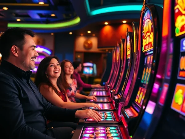 Raih kemenangan seru di permainan slot deposit pulsa tanpa potongan dengan mesin slot berwarna-warni dan suasana yang menarik.
