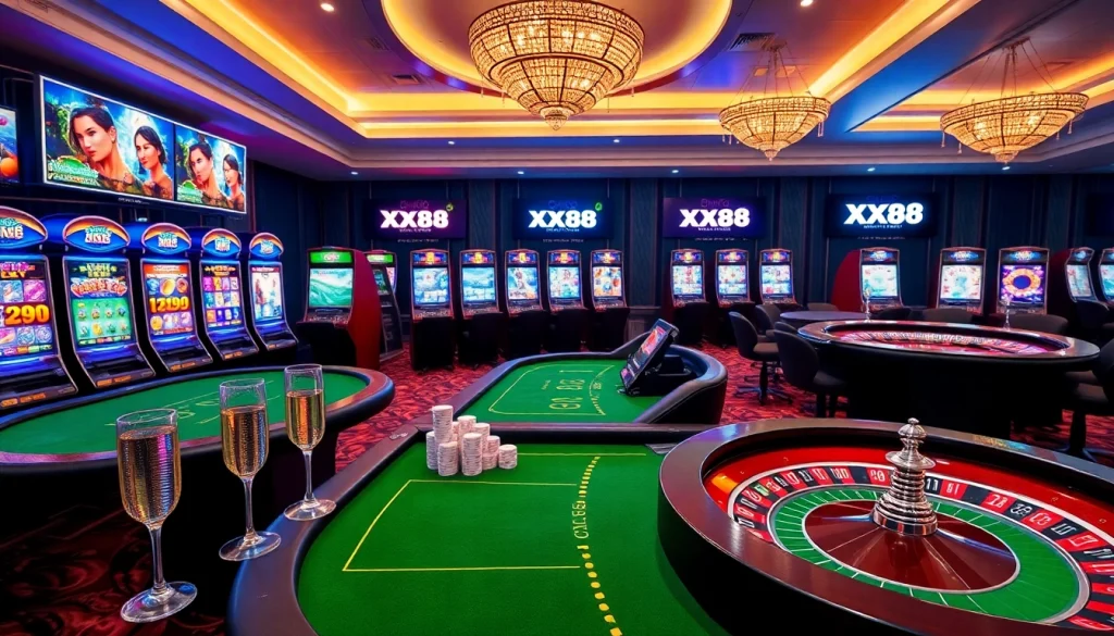 Experience the excitement of gaming at XX88 with vibrant slots and luxurious tables.
