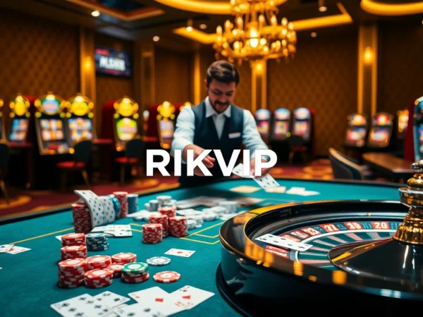 Experience the thrill of RIKVIP and poker strategies at a luxury casino table.