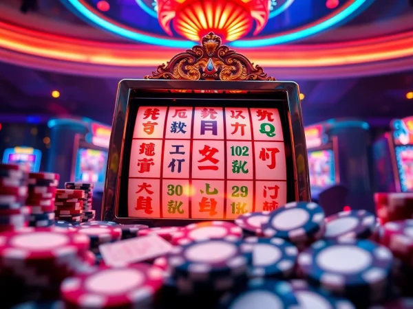 Rasakan sensasi slot demo Mahjong dalam suasana kasino yang meriah dengan warna-warna cerah dan permainan yang menarik.