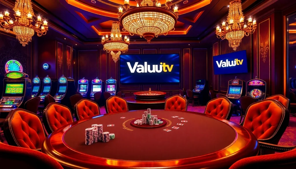 Experience thrilling gaming at Vaoluoi tv with elegant poker tables and vibrant chips.
