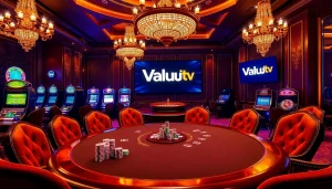 Experience thrilling gaming at Vaoluoi tv with elegant poker tables and vibrant chips.