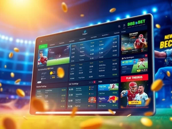 Engaging online gambling interface of 888b.bet showcasing sports betting options and promotions.