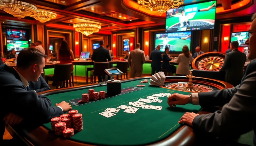 Engage in strategic play at Vaoluoi tv's luxurious casino poker table, surrounded by vibrant chips and cards.