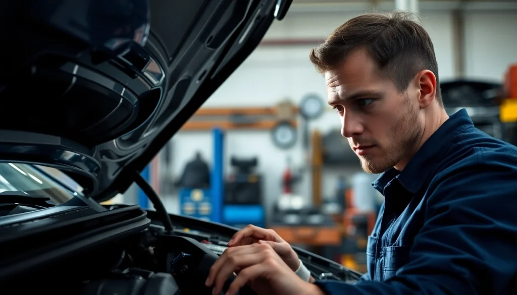 Comparing extended car warranty vs manufacturer extended warranty while a mechanic checks a car.