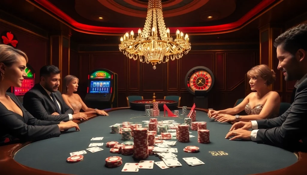 Engage in high-stakes excitement at good88's luxurious casino table with poker chips.