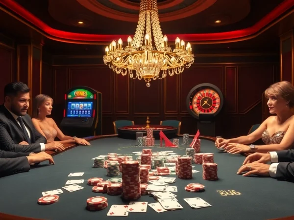 Engage in high-stakes excitement at good88's luxurious casino table with poker chips.