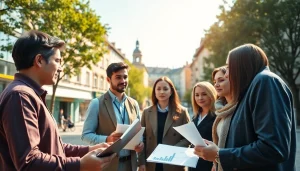 Scholars analyzing data on the smartest country in europe showcasing vibrant collaboration.