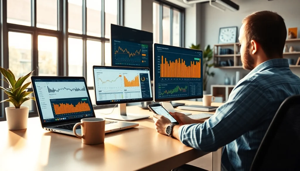 Infosec analysis in a modern workspace with digital price tracking tools for e-commerce monitoring.