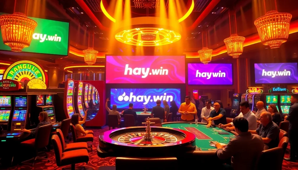 Experience the lively excitement of hay.win with vibrant slots and a bustling casino atmosphere.
