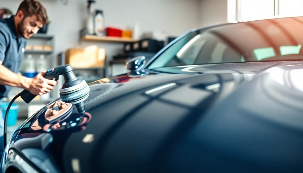 Enhance your vehicle with expert car detailing near me, shining and meticulously cleaned in a bright garage.