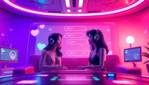 Engaging NSFW AI chat interaction showcasing intimate conversation with digital avatars.