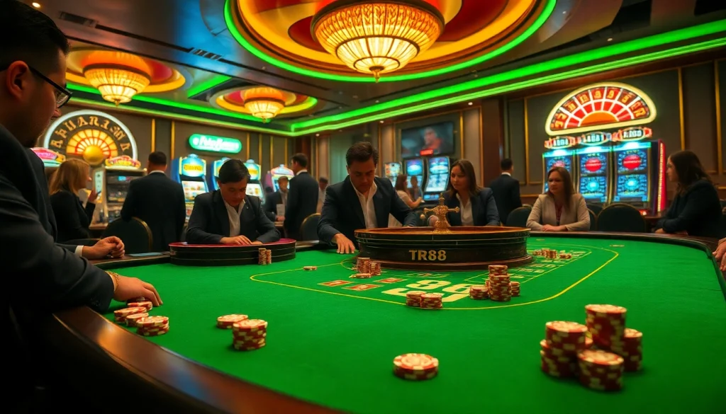 Experience the thrill of winning at the TR88 gambling table in a luxurious casino setting.