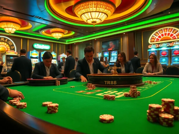 Experience the thrill of winning at the TR88 gambling table in a luxurious casino setting.