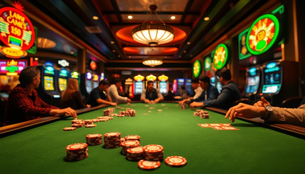 Players strategizing at a poker table in a luxurious casino inspired by hidden wiki onion themes.