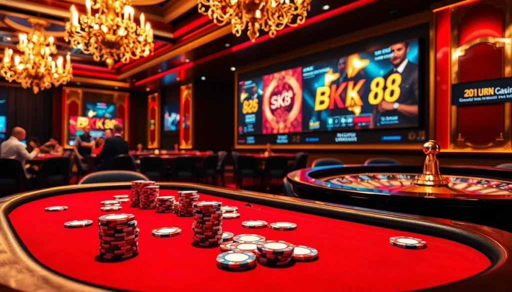 Experience the excitement of BK8 gaming with luxury poker and roulette tables.