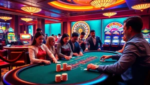 Experience the excitement of J88-themed high-stakes poker in a luxurious casino setting.