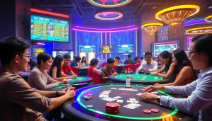 Exciting online gaming experience at gamebaidoithuong.com.vc featuring vibrant casino atmosphere.