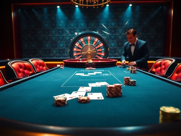 Experience excitement at say88 nhà cái with an elegant poker table set and vibrant casino atmosphere.