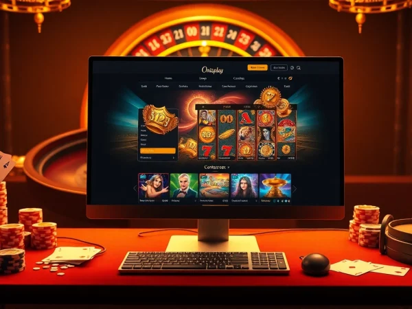 Onicplay gaming interface highlighting exciting slot games and casino elements.