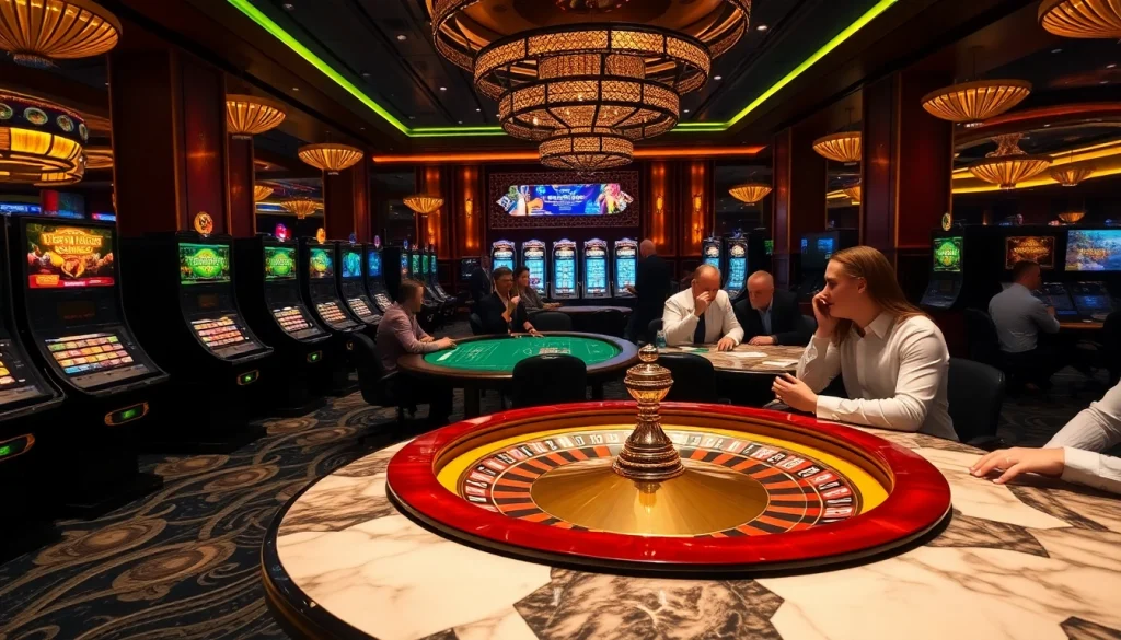 Play exciting games at idn slot 777 with vibrant slot machines and a luxurious casino atmosphere.