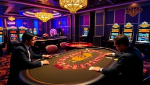 Experience the thrill of king88 at a luxurious casino with vibrant tables and exciting games.