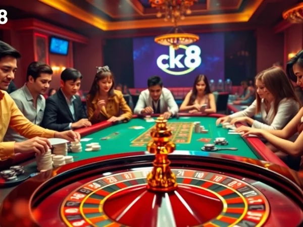 Engaging casino scene with players at tables, showcasing luck8 trang chủ's vibrant online gambling excitement.