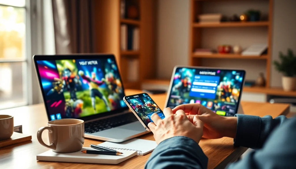 1win suretli qeydiyyat üçün onlayn qeydiyyat prosesi ilə laptop və smartfonun görüntüsü.