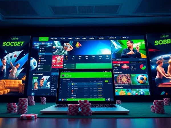 Engaging interface of sbobet.dance showcasing online betting games like poker and soccer.