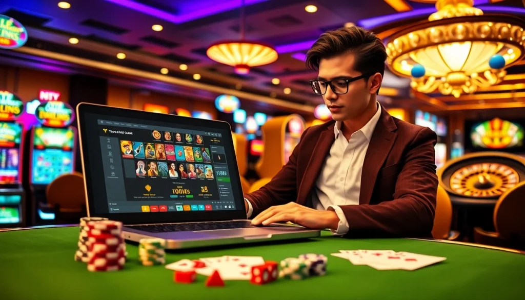 Engage in thrilling online gaming with onicplay login, featuring vibrant tables and interactive casino elements.