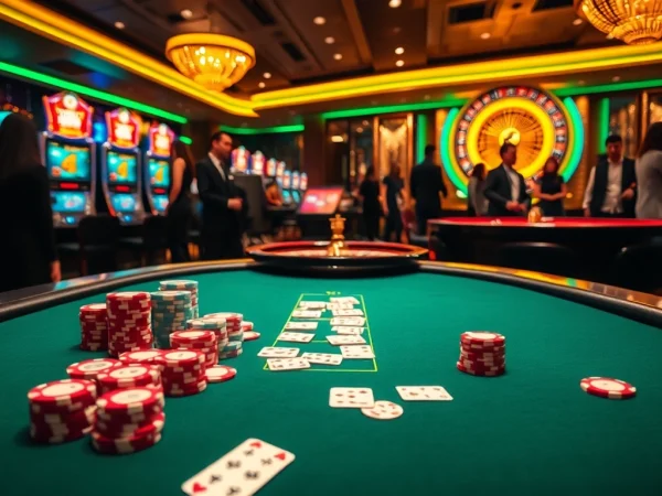 Experience the thrill of gambling at rikvip with vibrant casino tables and luxurious gaming.