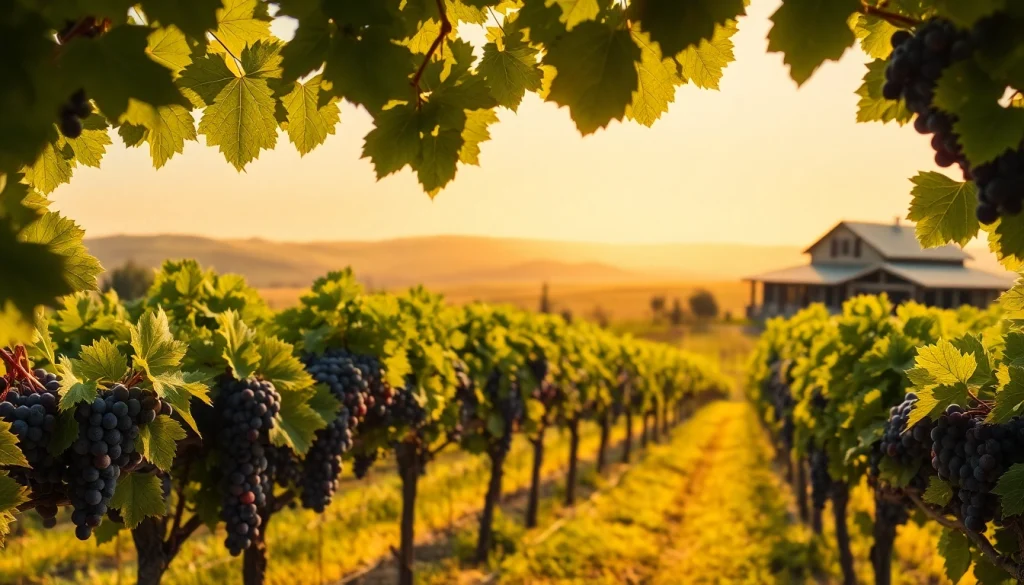 Experience the charm of Winery Sacramento with sunlit vineyards showcasing ripe grapes