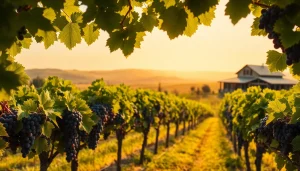 Experience the charm of Winery Sacramento with sunlit vineyards showcasing ripe grapes