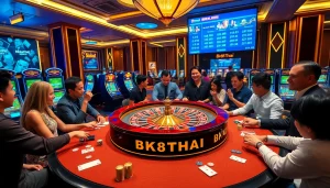 Players enjoying thrilling roulette at a BK8THAI-licensed casino table.
