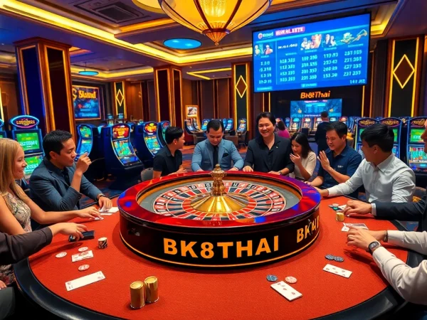 Players enjoying thrilling roulette at a BK8THAI-licensed casino table.