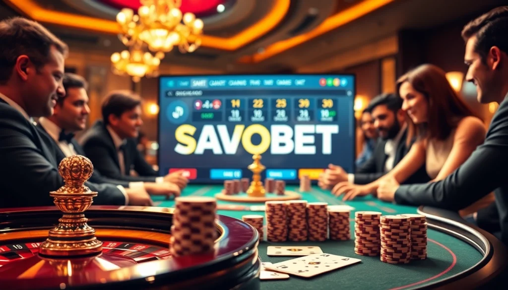 SAOBET online gambling interface featuring a poker game with chips and a roulette wheel.