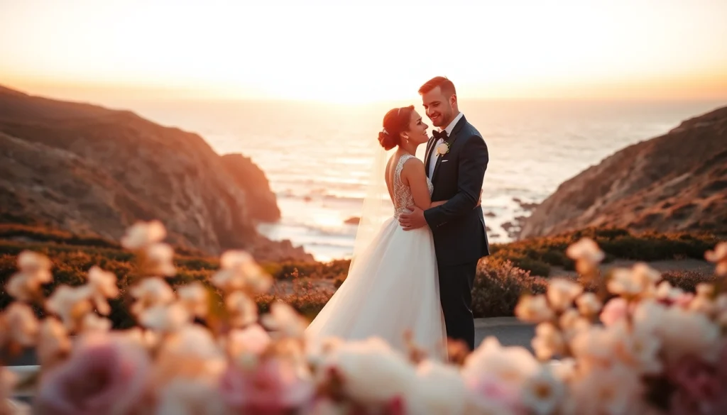 Carmel wedding photography captures a serene moment of a joyful couple against stunning coastal scenery.