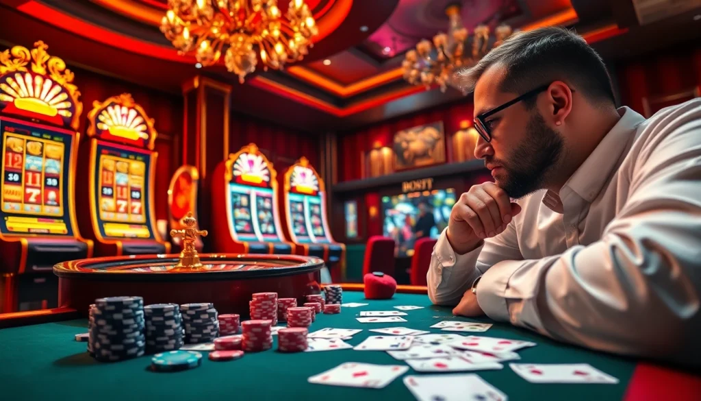 Experience the thrill of betting at 8kbet with vibrant casino elements and engaged gamblers.