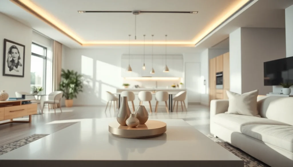 Sleek illumination illuminating a modern interior design with elegant lighting features.