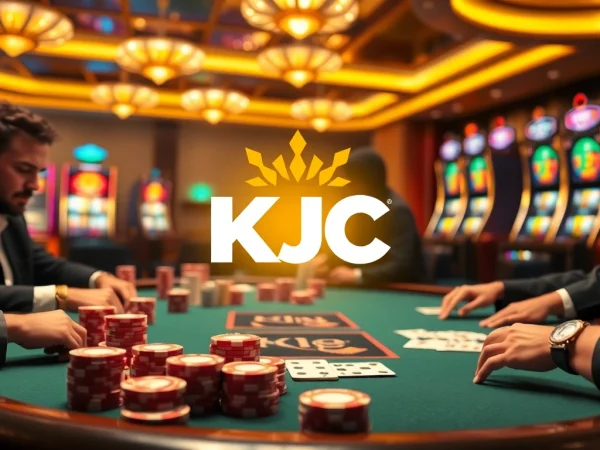 Experience KJC excitement at a luxurious poker table with vibrant chips and cards.