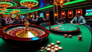 Experience the excitement of winning at the casino with https://luckywin.fan/ featuring poker chips and a roulette wheel.