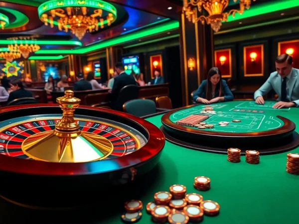Experience the excitement of winning at the casino with https://luckywin.fan/ featuring poker chips and a roulette wheel.