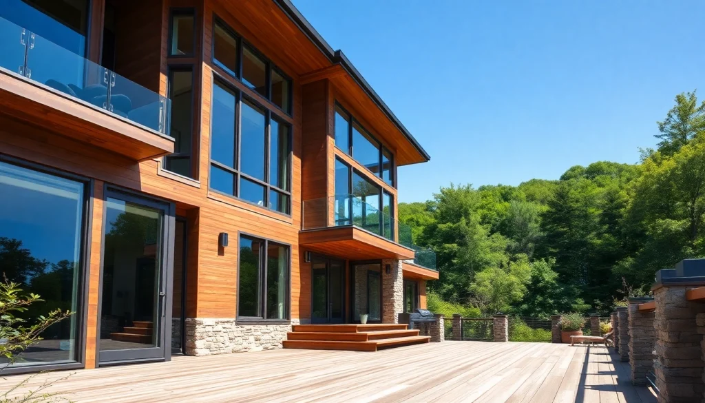 New England residential architect beautifully designs a modern home amidst lush landscapes.