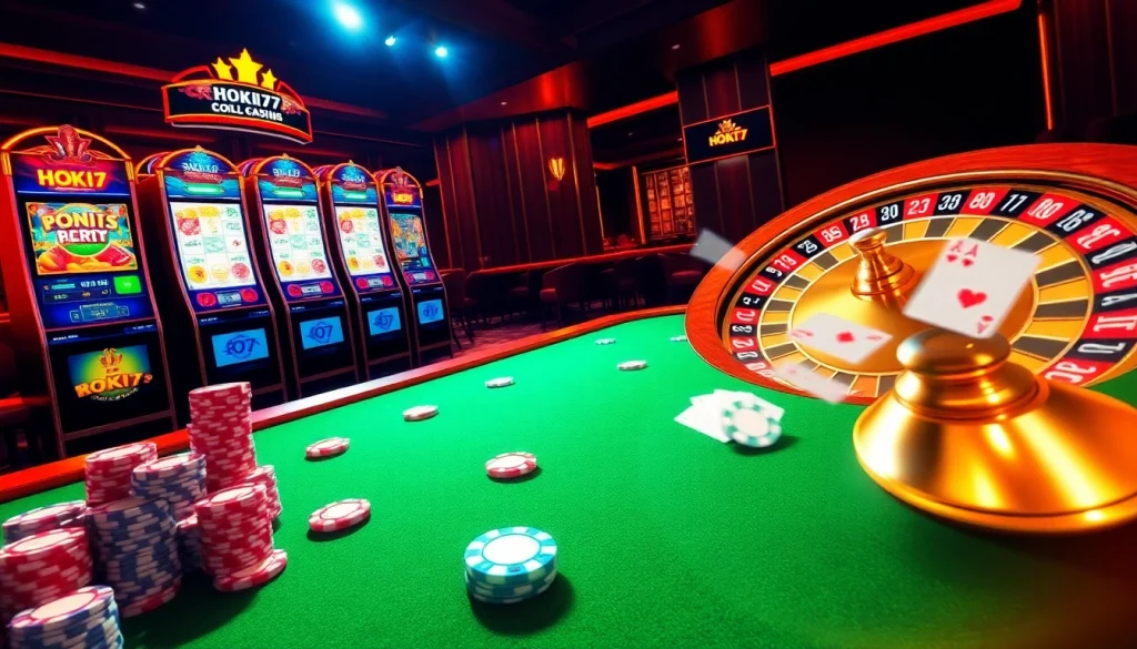 Experience the thrill of winning at Hoki77 with dynamic slot machines and vibrant casino gameplay visuals.