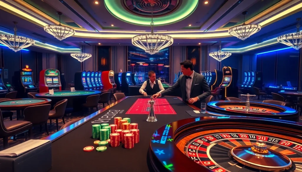 Expérience virtuelle captivante au casino en ligne Français avec des machines à sous vibrantes et des tables de poker.