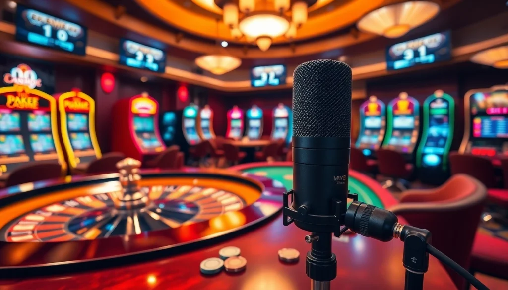Enjoying professional audio with the MV88 while playing exciting casino games.