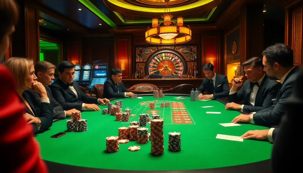 Experience the thrill of link thabet at a luxurious poker table filled with colorful chips.