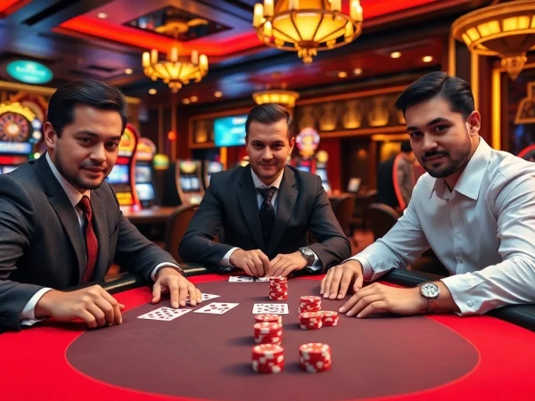 Rasakan aksi IDN Poker di meja kasino mewah yang dikelilingi oleh kegembiraan dan pemain profesional.