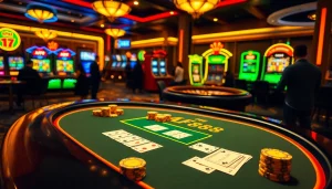 AF88 branded poker table with players immersed in an exciting casino game session
